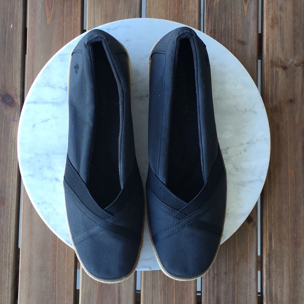 Ortholite Black Espadrille Wedge